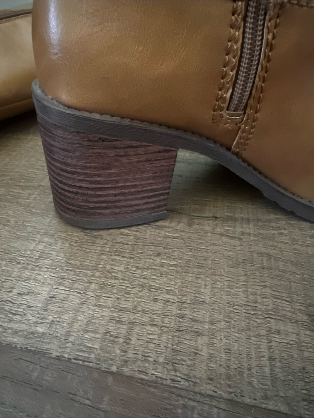 🤎 Woman’s Size 8 - Tall, Mossimo Supply Co. Cognac Tall Leather Riding Boots - Picture 5 of 6